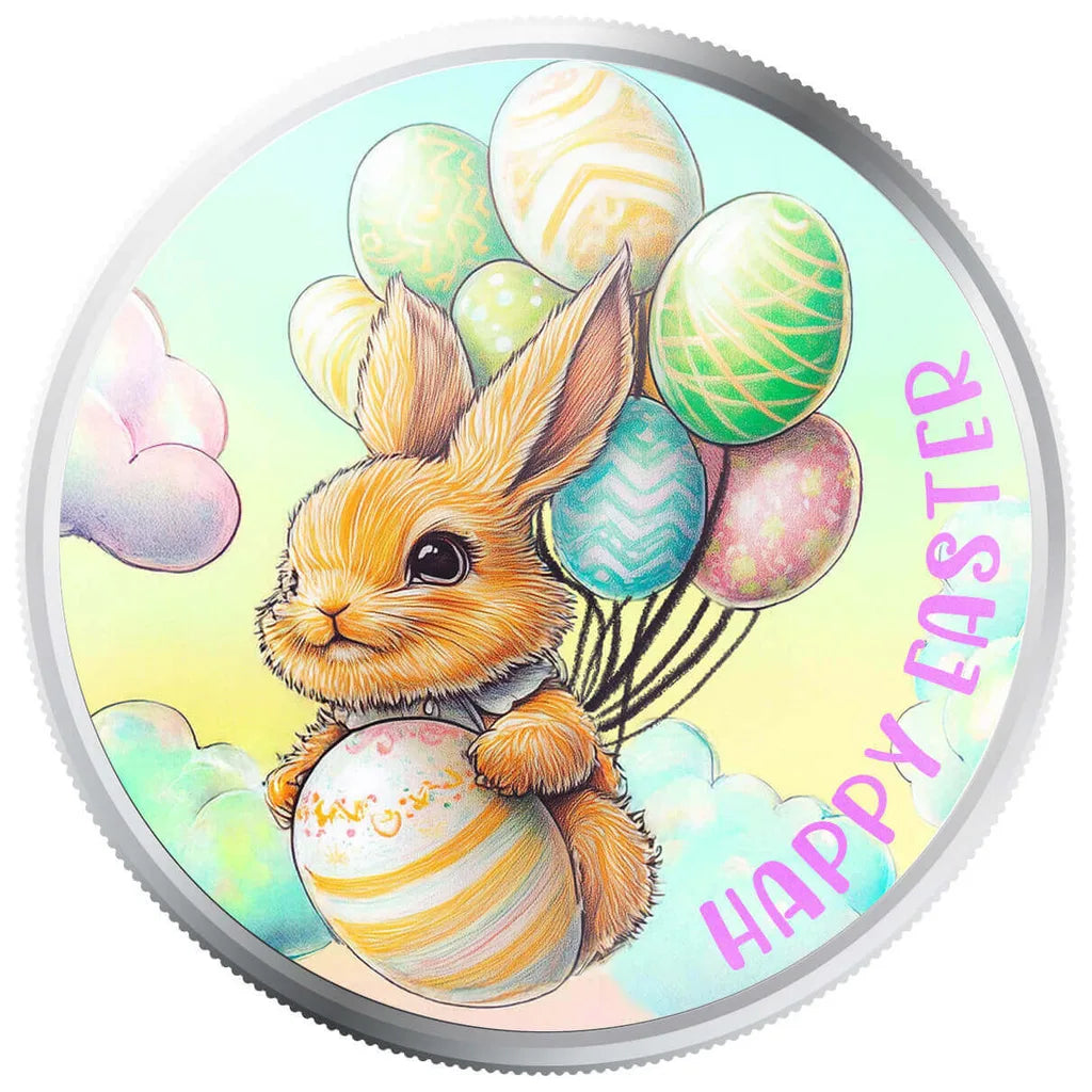 Easter Egglift Express - 1 Ozt .999 Fine Silver Colorized Round