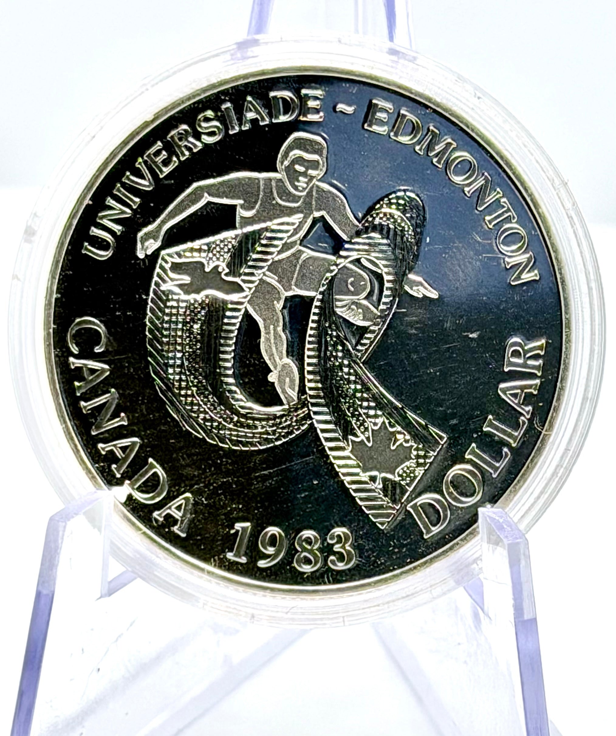 1988 Canadian Edmonton Commemorative Silver Dollar - In Capsule
