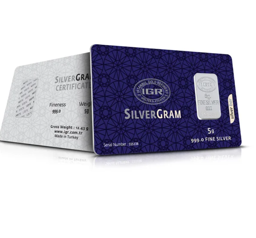 5 gram Silver IGR Bar w/Assay