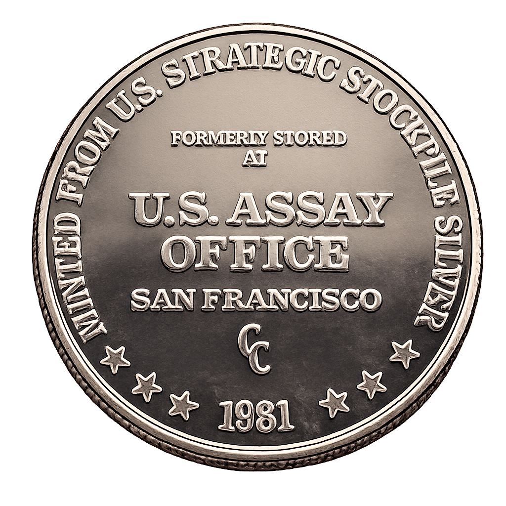 Vintage - 1981 Continental Type 2 US Assay Office Trade Round .999 Fine Silver