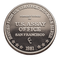 Vintage - 1981 Continental Type 2 US Assay Office Trade Round .999 Fine Silver