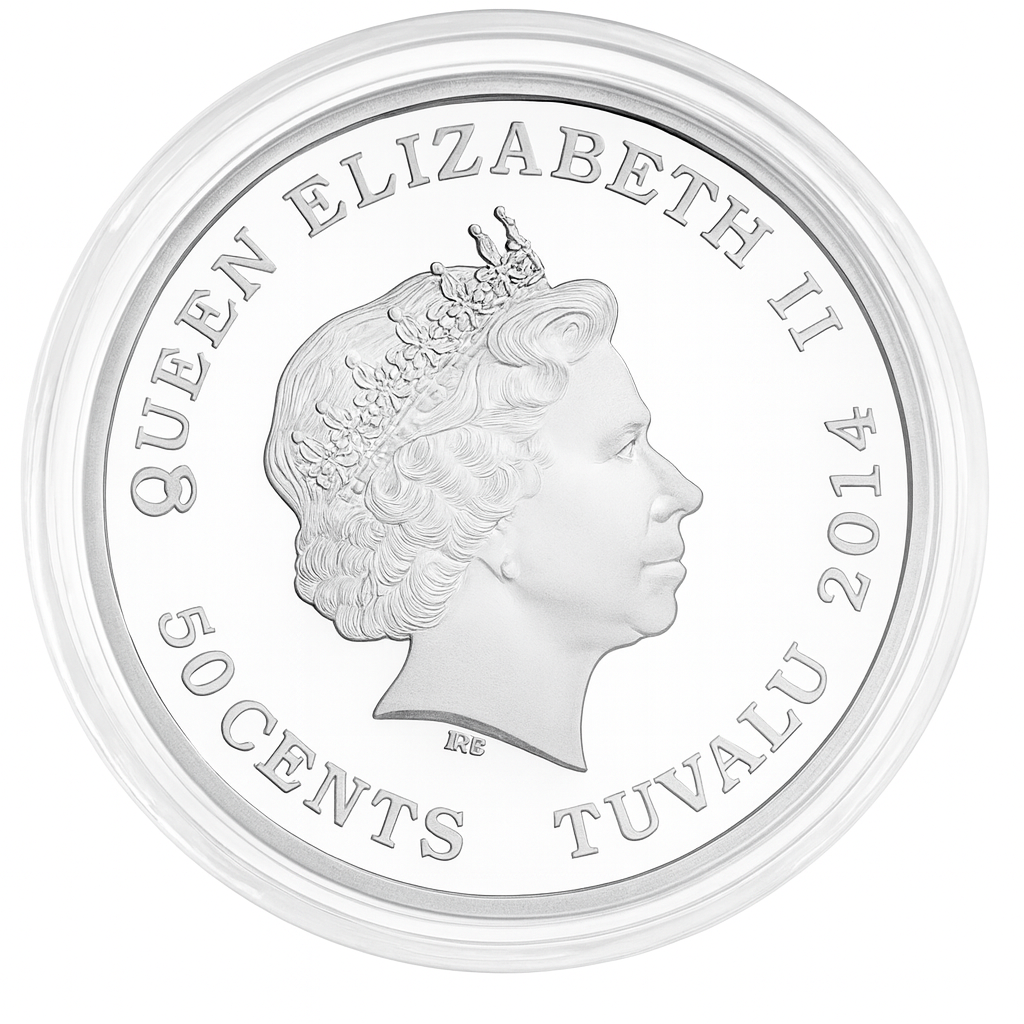 2014 Tuvalu Perth Year of the Horse Longevity Colorized .999 Silver 1/2oz Coin 2