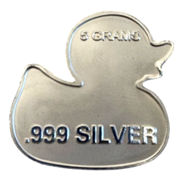 5 Gram Rubber Duck - .999 Fine Silver Bar