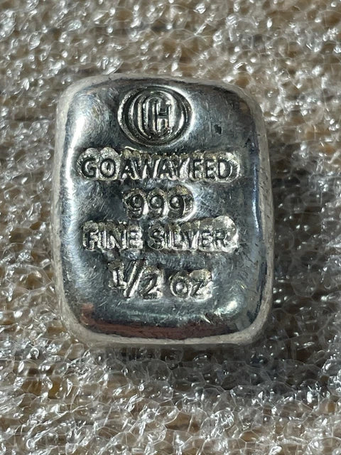 1/2 oz .999 Fine Poured Silver - "Go Away Fed" Bar