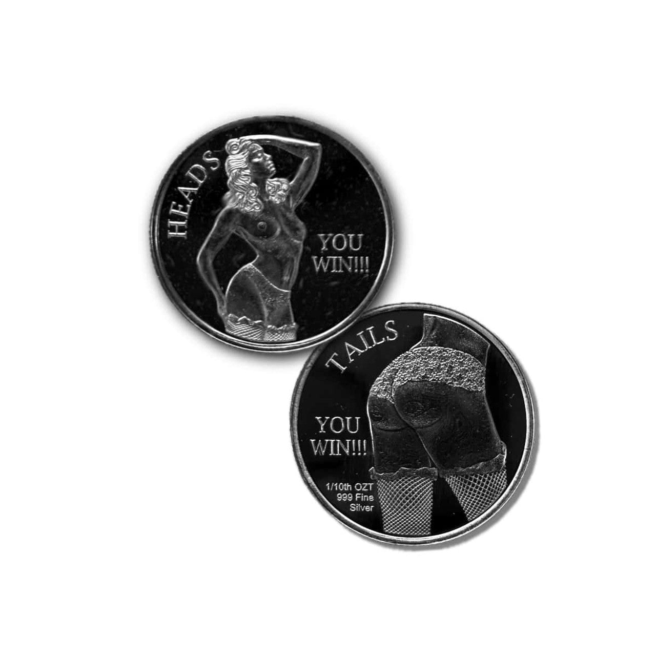 Monarch Mint - 1/10 oz .999 Fine Silver Round - Heads You Win! Tails You Win!