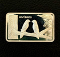 1 Ozt - Vintage - 1974 Mt Everest Mint "Love Birds" - .999 Fine Silver Art Bar