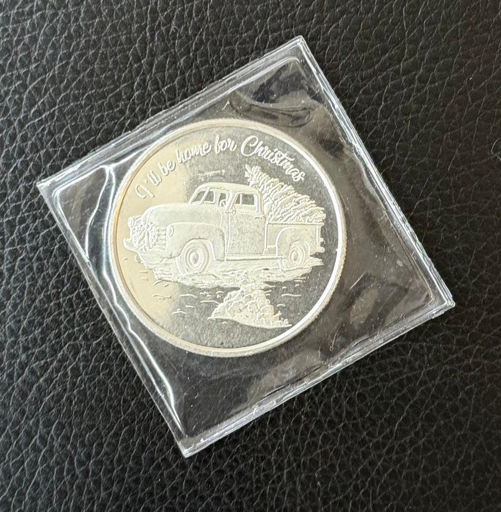 1 ozt – 2020 I'll be home for christmas" - .999 Fine Silver Round