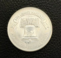 1 ozt - vintage - a-mark liberty bell & eagle - .999 fine silver round