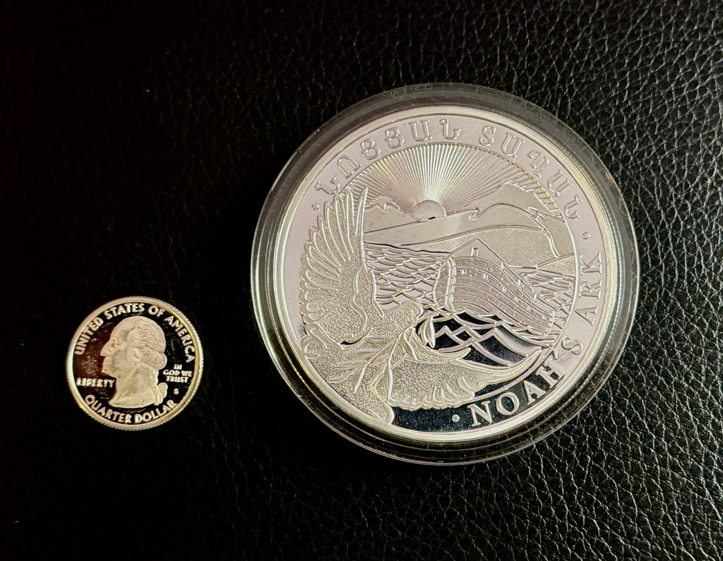 2015 Armenia - Noah's Ark - 5 Ozt .999 Fine Silver Sovereign