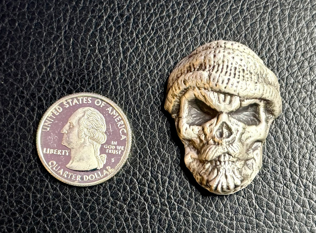 2 Ozt - 'Laid back skully' - .999 Fine Silver