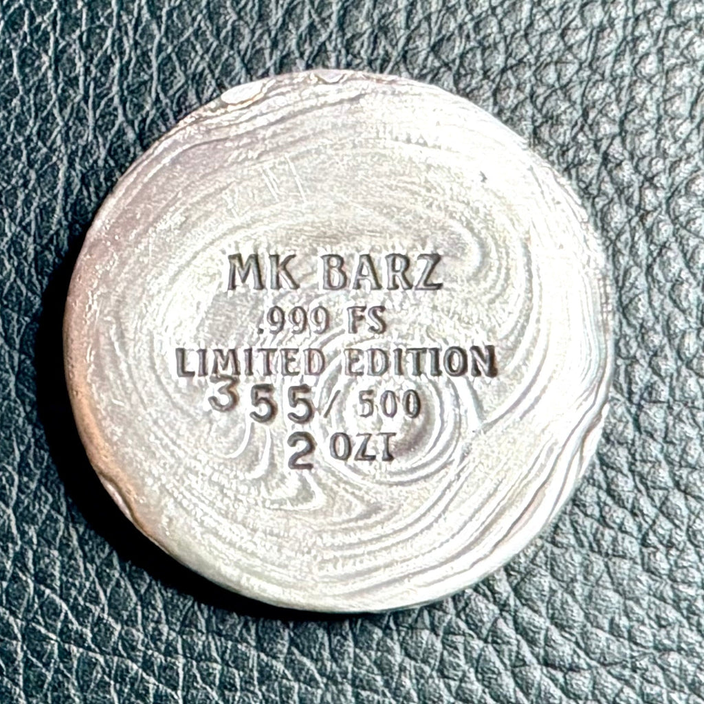 2 Ozt - "All Seeing Eye" Hand Poured Round - 999 Fine Silver