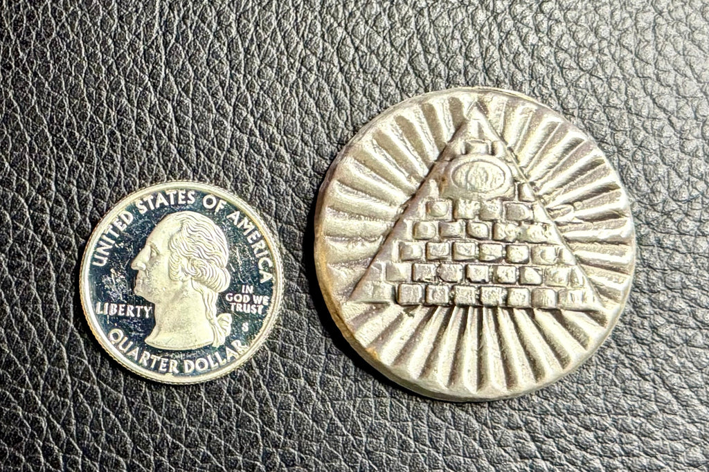 2 Ozt - "All Seeing Eye" Hand Poured Round - 999 Fine Silver