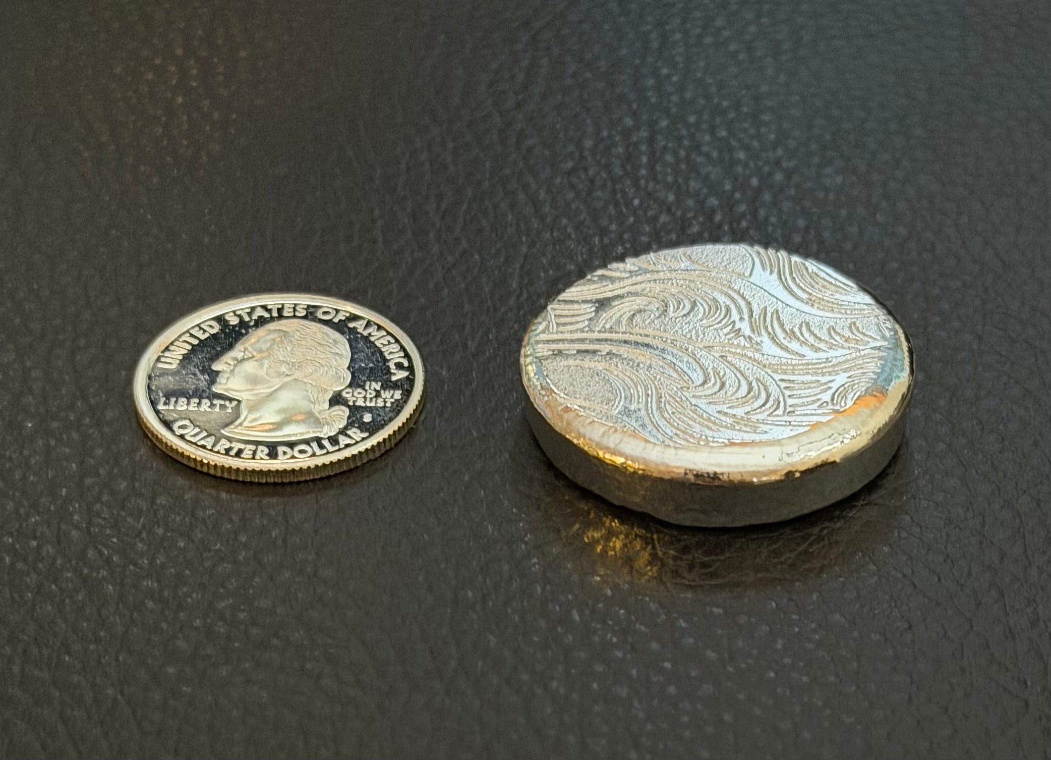 1.8 ozt Wave .999 Fine Silver round