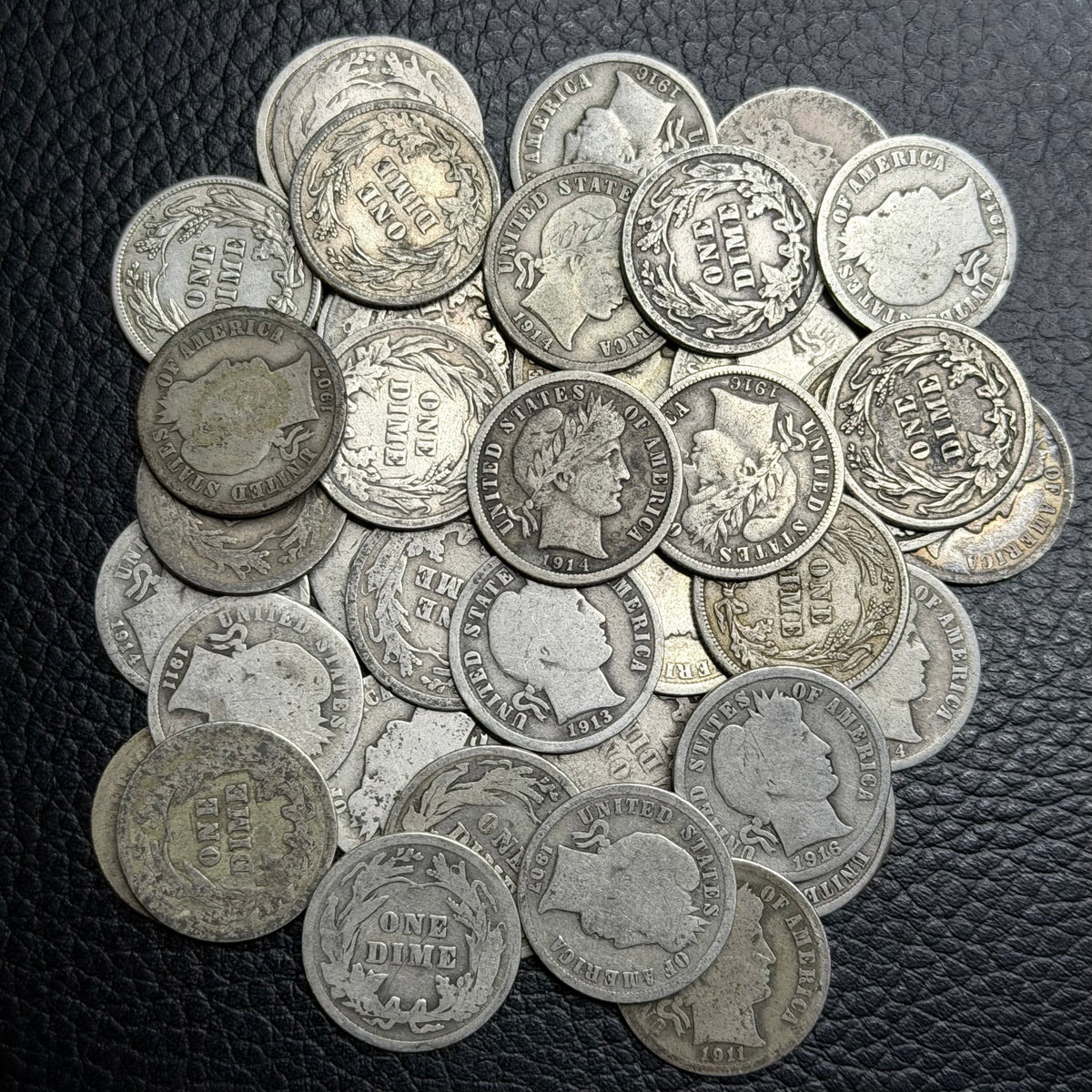 Barber Dimes - $1 Face Value - Circulated - Random Full Date