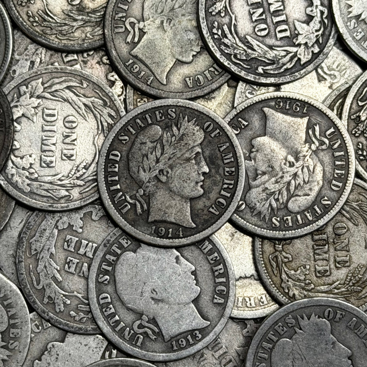 Barber Dimes - $1 Face Value - Circulated - Random Full Date