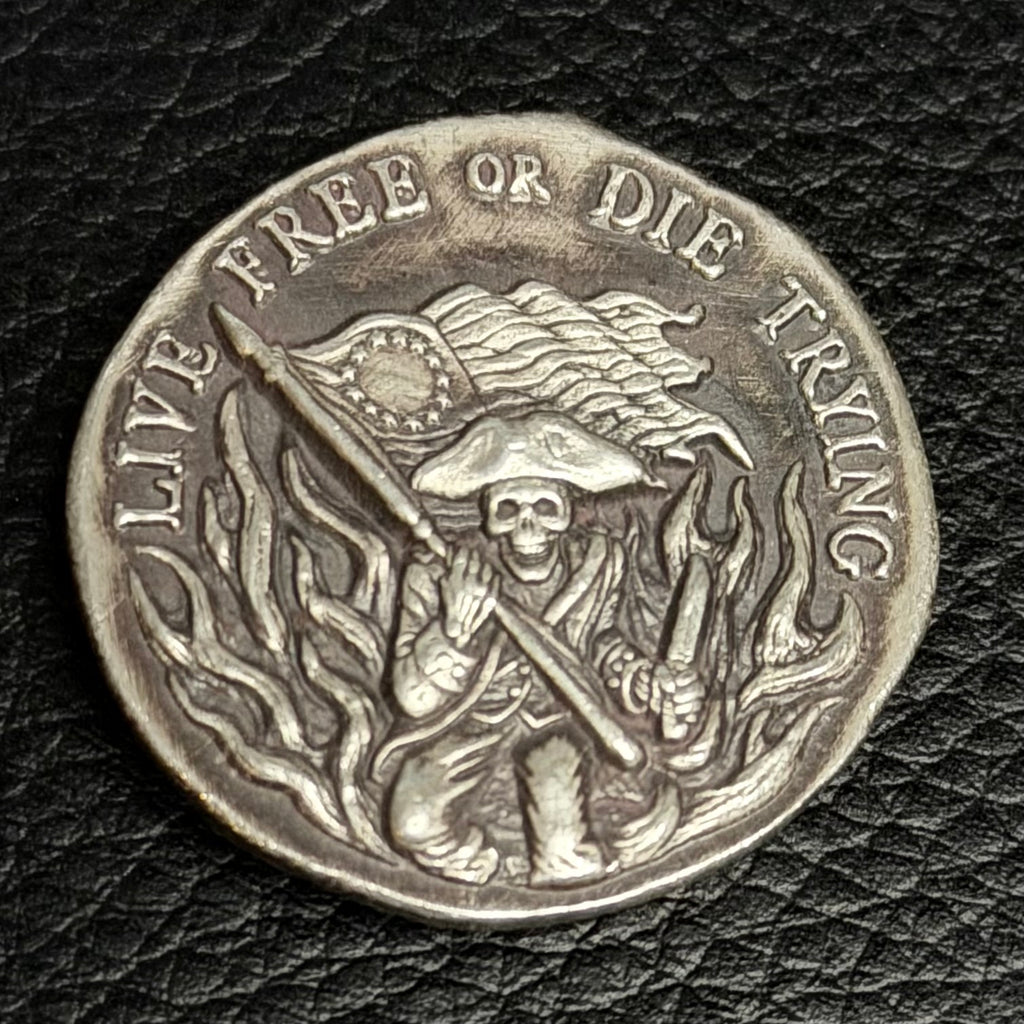 Flipp the Flamingo – “Live Free or Die Trying” 1 ozt Poured Silver Round