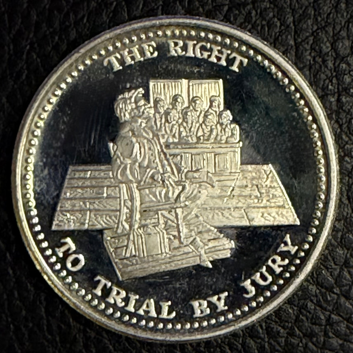 Vintage - Johnson Matthey "Trial By Jury"- 1 Ozt .999 Fine Silver Round