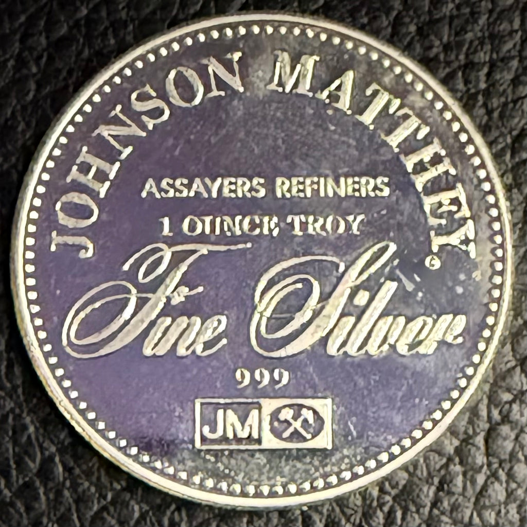 Vintage - Johnson Matthey "Trial By Jury"- 1 Ozt .999 Fine Silver Round