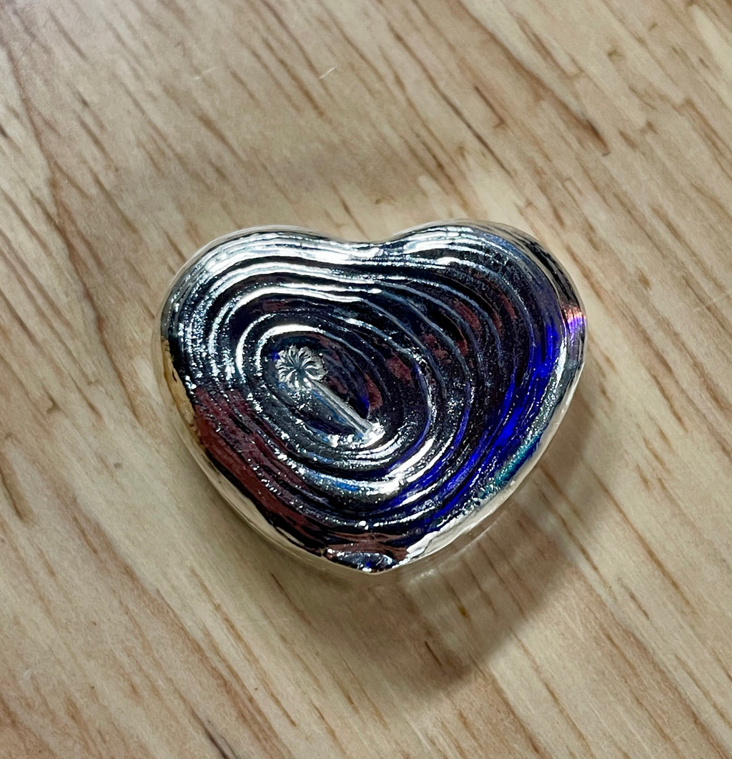 Hearts of Palm Ripple Bar - Weights Vary 1.1-1.2oz .999 Fine Silver