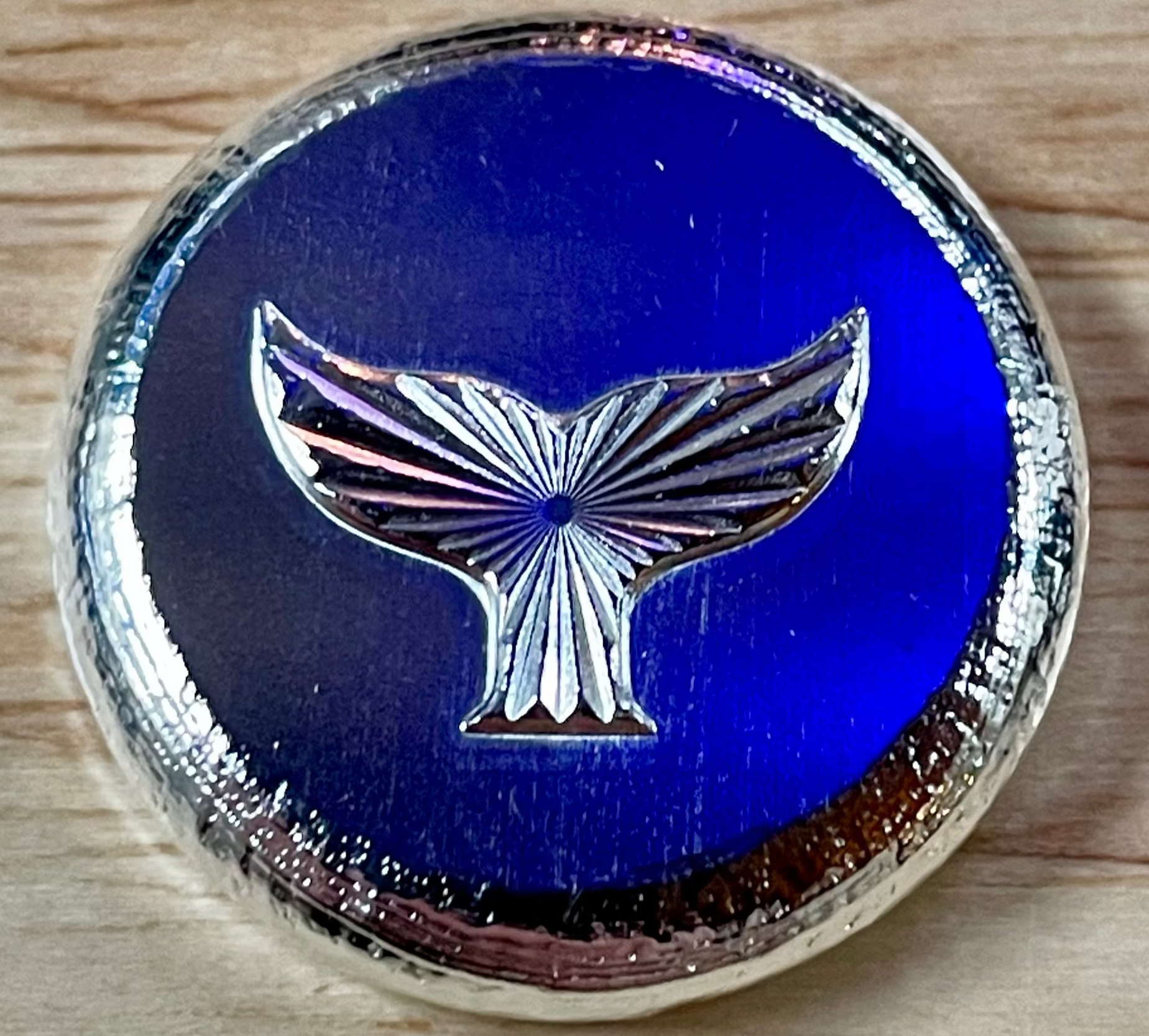 1oz Geometric Whale Tail Pressed Round .999 Fine Silver