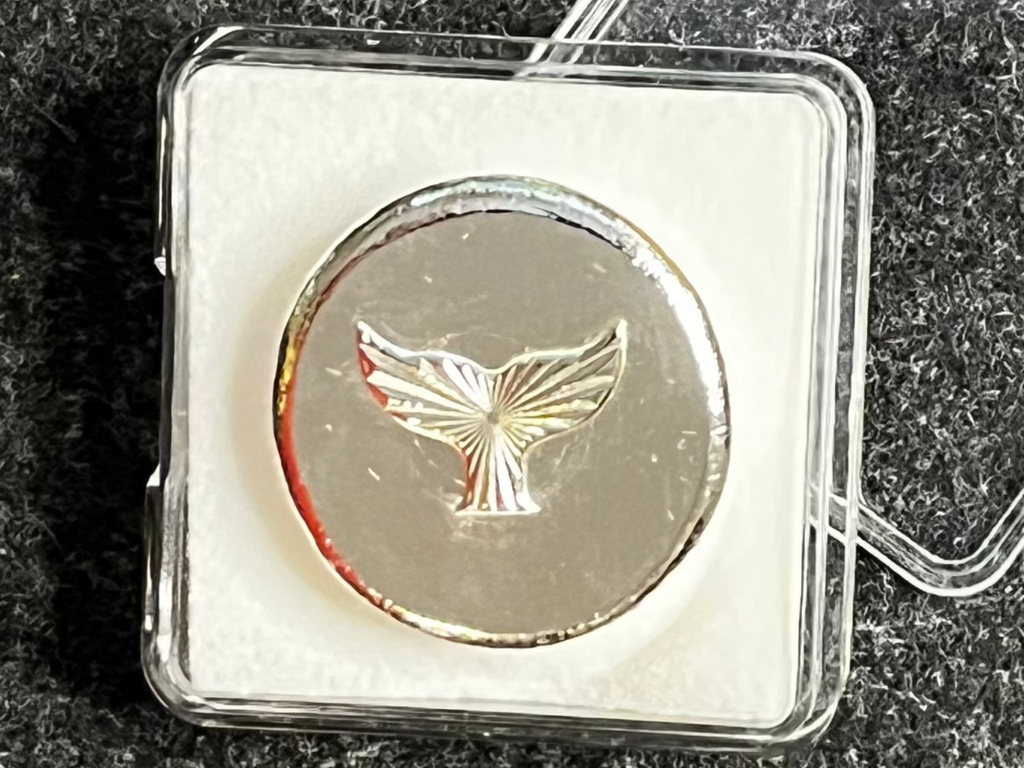 1oz Geometric Whale Tail Pressed Round .999 Fine Silver