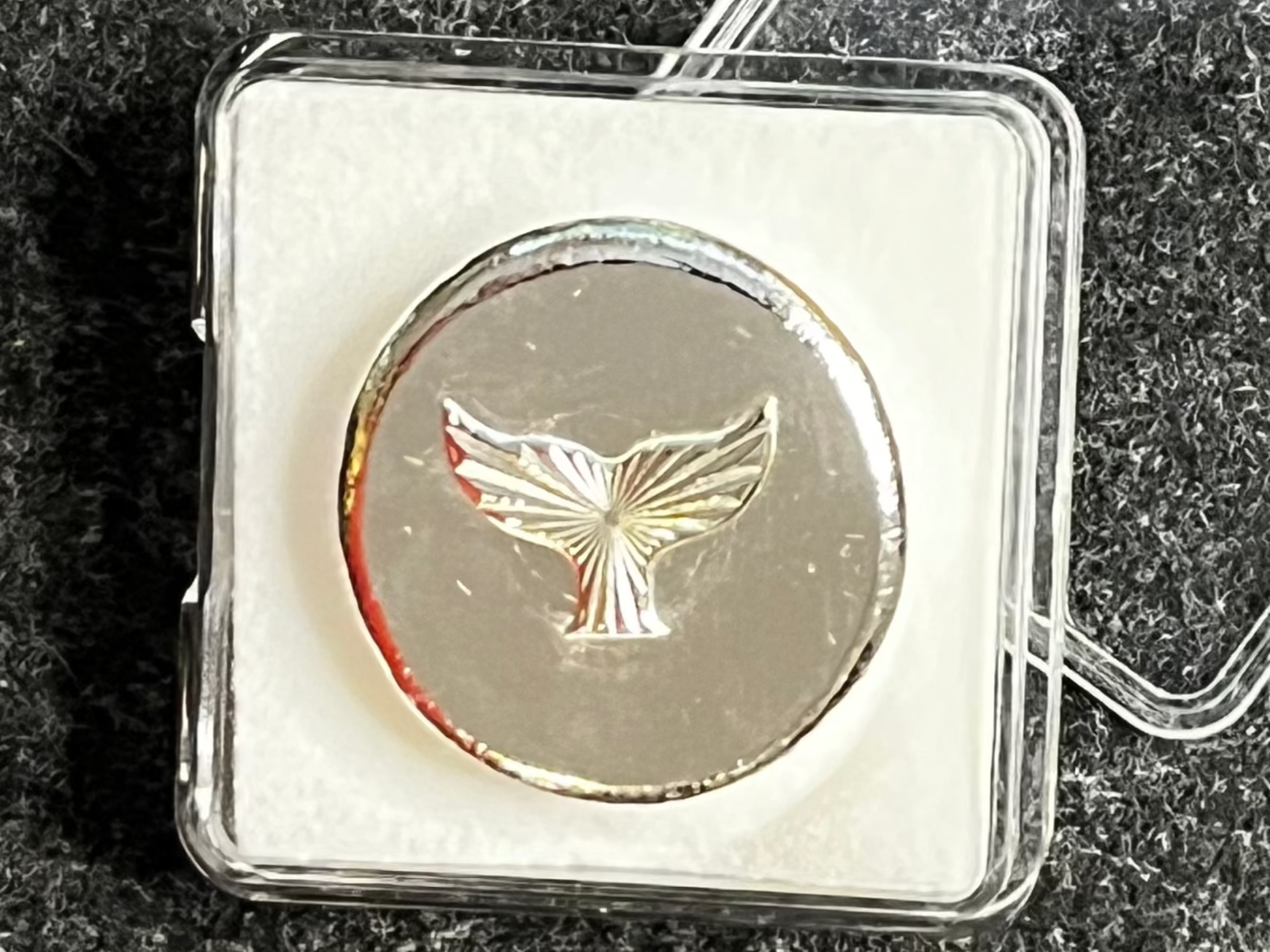 1oz Geometric Whale Tail Pressed Round .999 Fine Silver