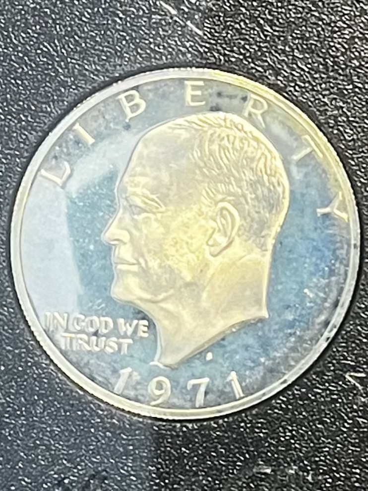 1971 "Brown Ike" Eisenhower Proof Silver Dollar - Slab Only - Brown Box Missing