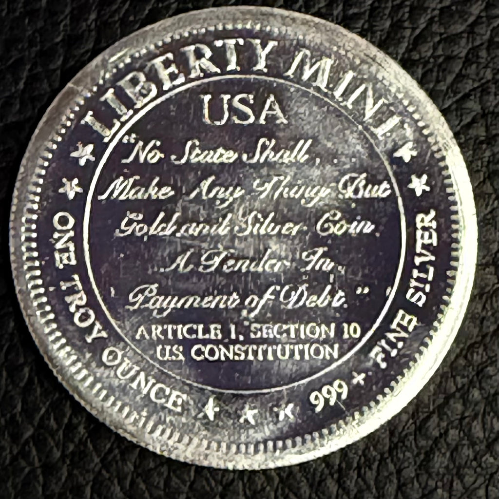 Vintage - Liberty Mint “Honest Value Never Fails”- 1 Ozt .999 Fine Silver Round