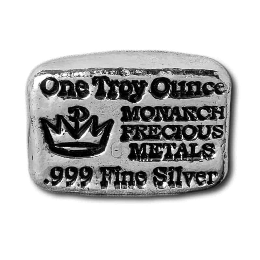 Monarch 1 Ozt. Poured Crown Logo Bar - .999 Fine SIlver