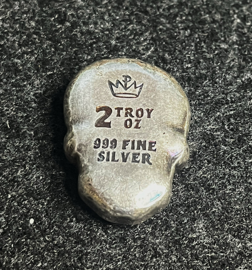 Monarch Mint - 2 oz .999 Fine Silver Sugar Skull - Rose