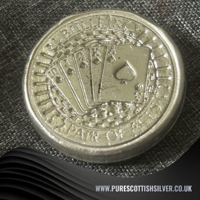 2 Troy oz Solid Silver Round, Royal Flush Design