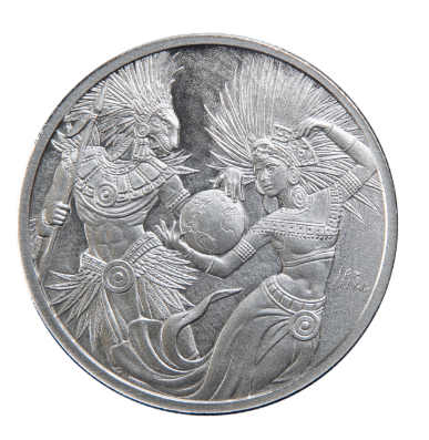 Silver Round 1 OZ Aztec Series - Yin Yang