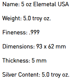 5 Ozt. USA Flag .999 Fine Silver