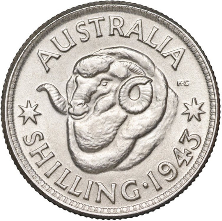 Australian 1943-M 1 Shilling - VF
