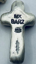 .5 Troy oz MK BarZ 'Delicate Cross' Hand Poured .999 fine silver