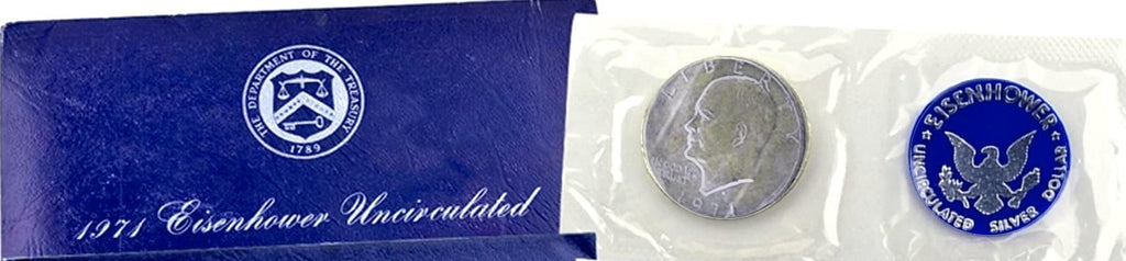 1971 "Blue Ike" Eisenhower Uncirculated Silver Dollar - In Mint Packaging