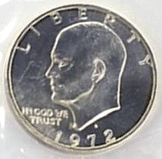 1972 "Blue Ike" Eisenhower Uncirculated Silver Dollar - In Mint Packaging