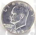 1973 "Blue Ike" Eisenhower Uncirculated Silver Dollar - In Mint Packaging