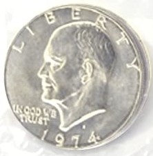 1974 "Blue Ike" Eisenhower Uncirculated Silver Dollar - In Mint Packaging