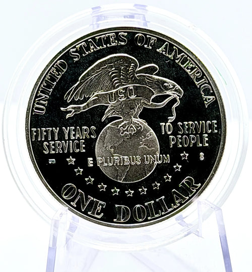 1991 US Commemorative - USO 50th Anniversary Silver Dollar - In Capsule