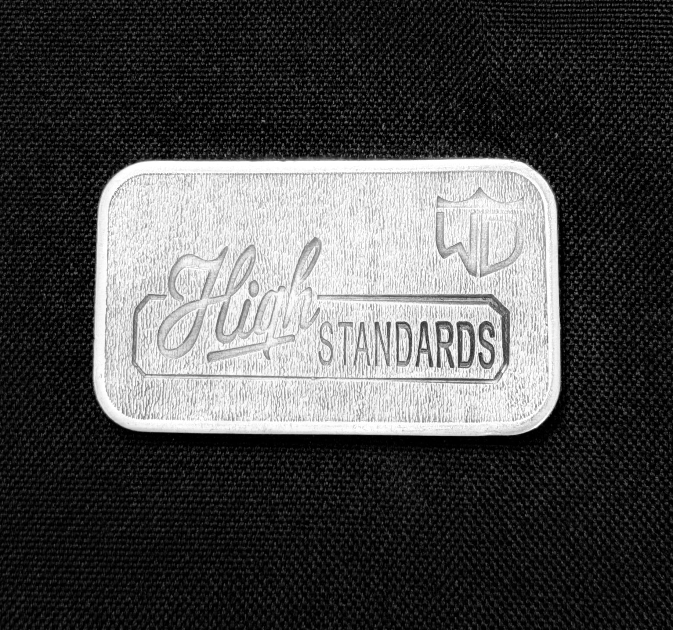 WD Pours - 1 Ozt. High Standard Logo on a Vintage Engelhard Bar - .999 Fine Silver