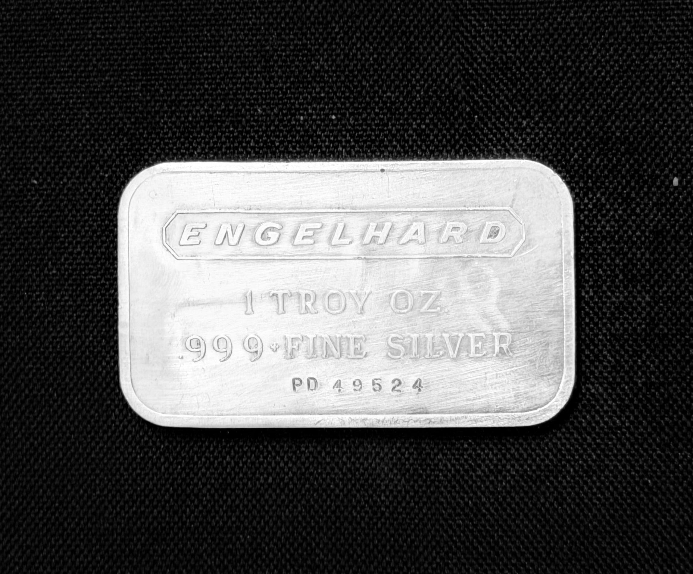 WD Pours - 1 Ozt. High Standard Logo on a Vintage Engelhard Bar - .999 Fine Silver