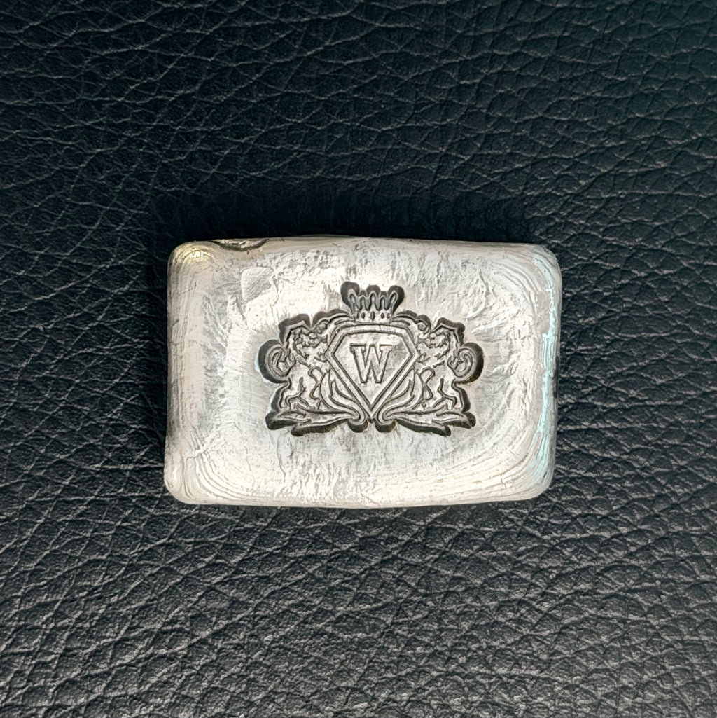WD Pours - 2 Ozt. Rippled Logo Chunky Loaf - .999 Fine Silver