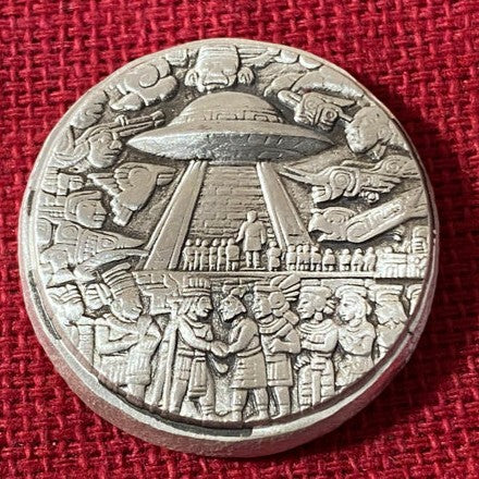 1 oz "Aliens Among Us" - Hand Poured .999 Fine Silver Round