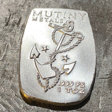 1 oz "Anchors Away" - Hand Poured .999 Fine Silver Bar