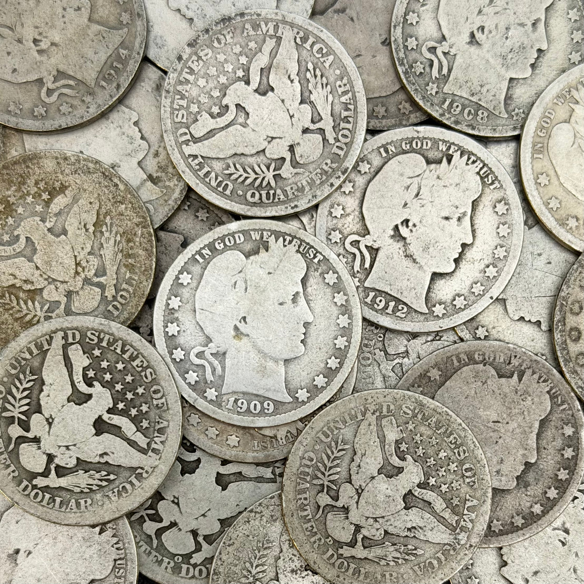 Barber Quarters - $1 Face Value - Circulated - Random Full Date