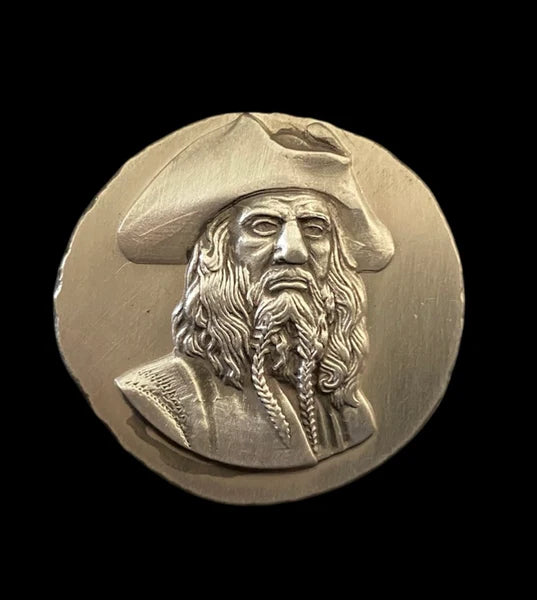 1 oz Captain Black Beard .999 Fine Silver Round