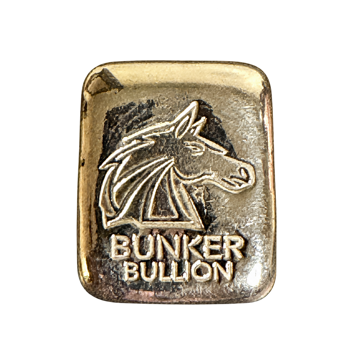 1 Oz "Bunker Horse Logo" - Hand Poured .999 Fine Silver Bar