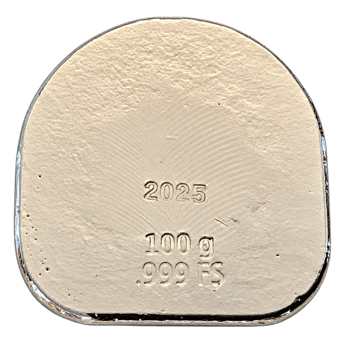 100 Gram "Bunker Round Top" - Hand Poured .999 Fine Silver Bar