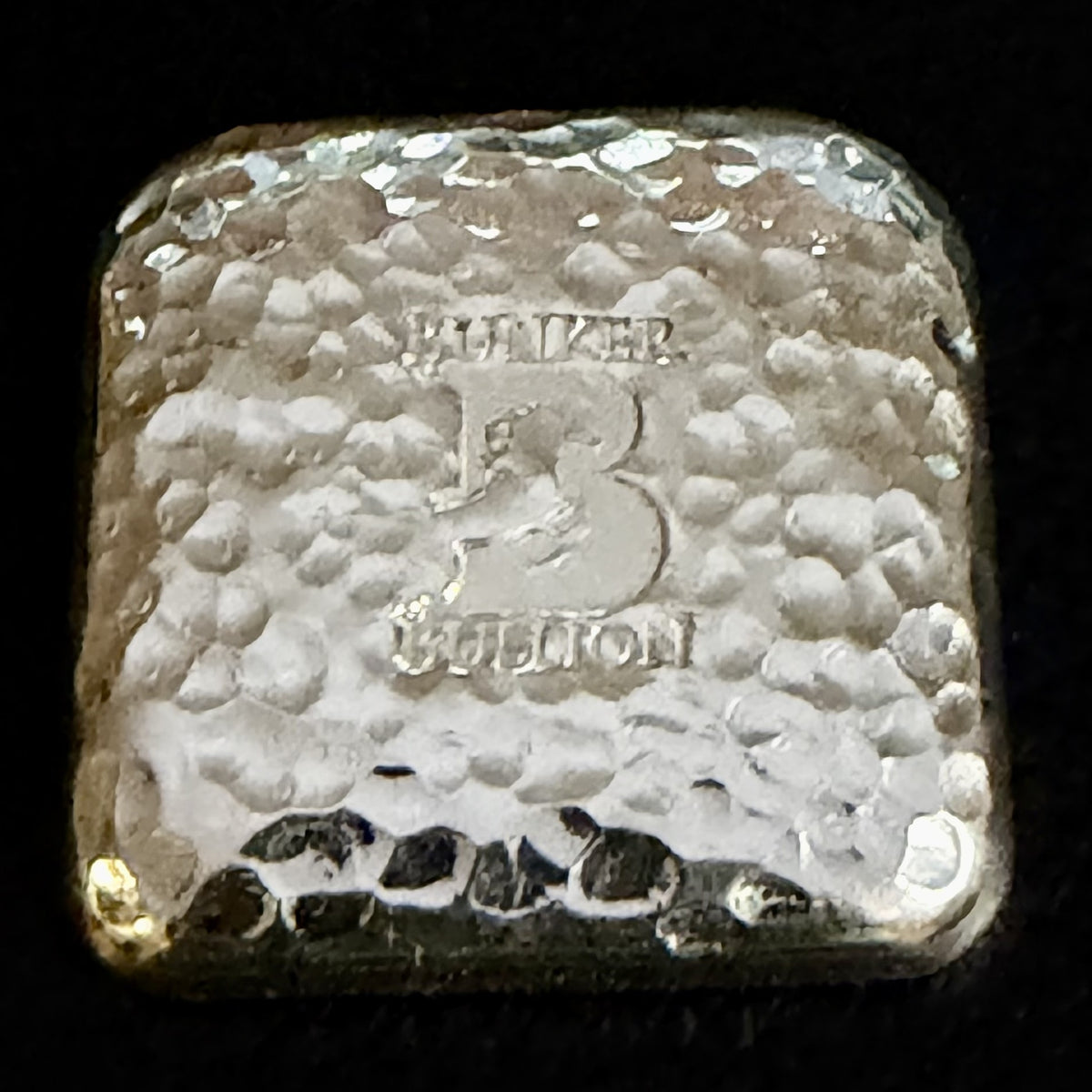 Bunker Bullion -  3 ozt Hammered Square - .999 Fine Silver